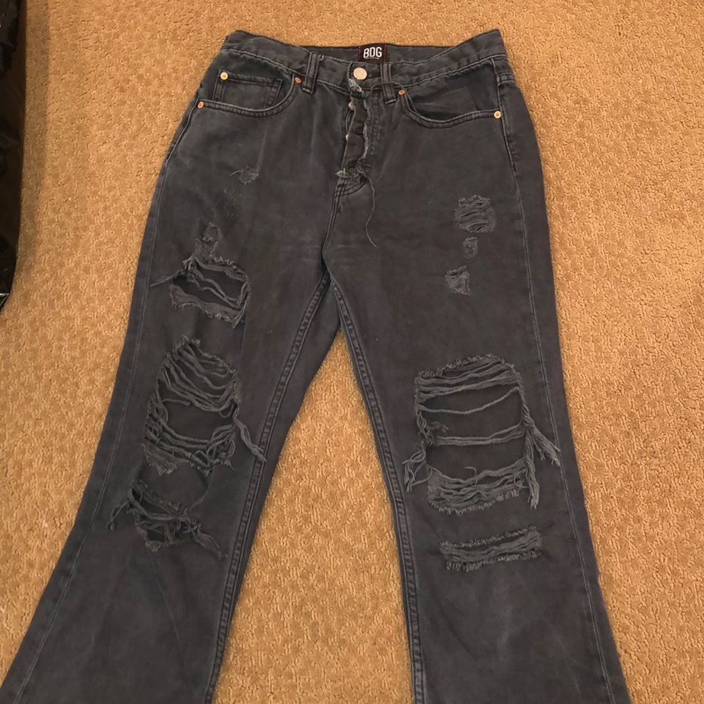 BDG flared cropped grey jeans